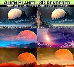 15张高清的外星球图片：Alien Planet - 3D rendered - 15 UHQ JPEG